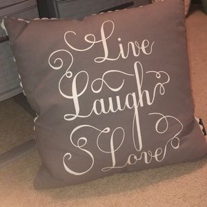 Gray Live Laugh Love Pillow